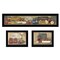 Edge Collections - 27"x15" - Multi - Trendy Décor Country Kitchen Framed Wall Art Vignette - 3 Piece